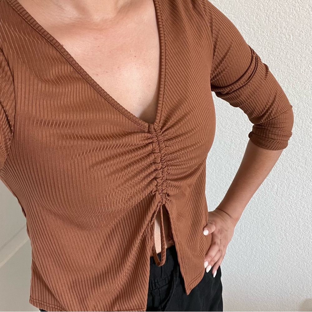 Chestnut brown crop top